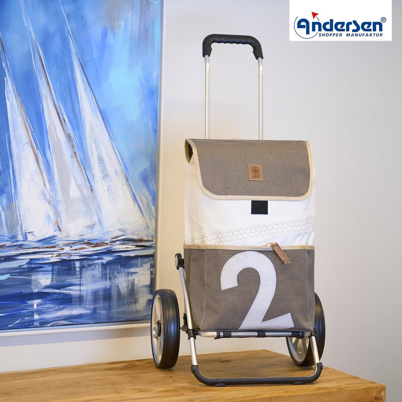 ANDERSEN Einkaufstrolley - Royal Shopper 360° Mole 2 41 L Einkaufsroller, Segelstoff, upcycling, Alu