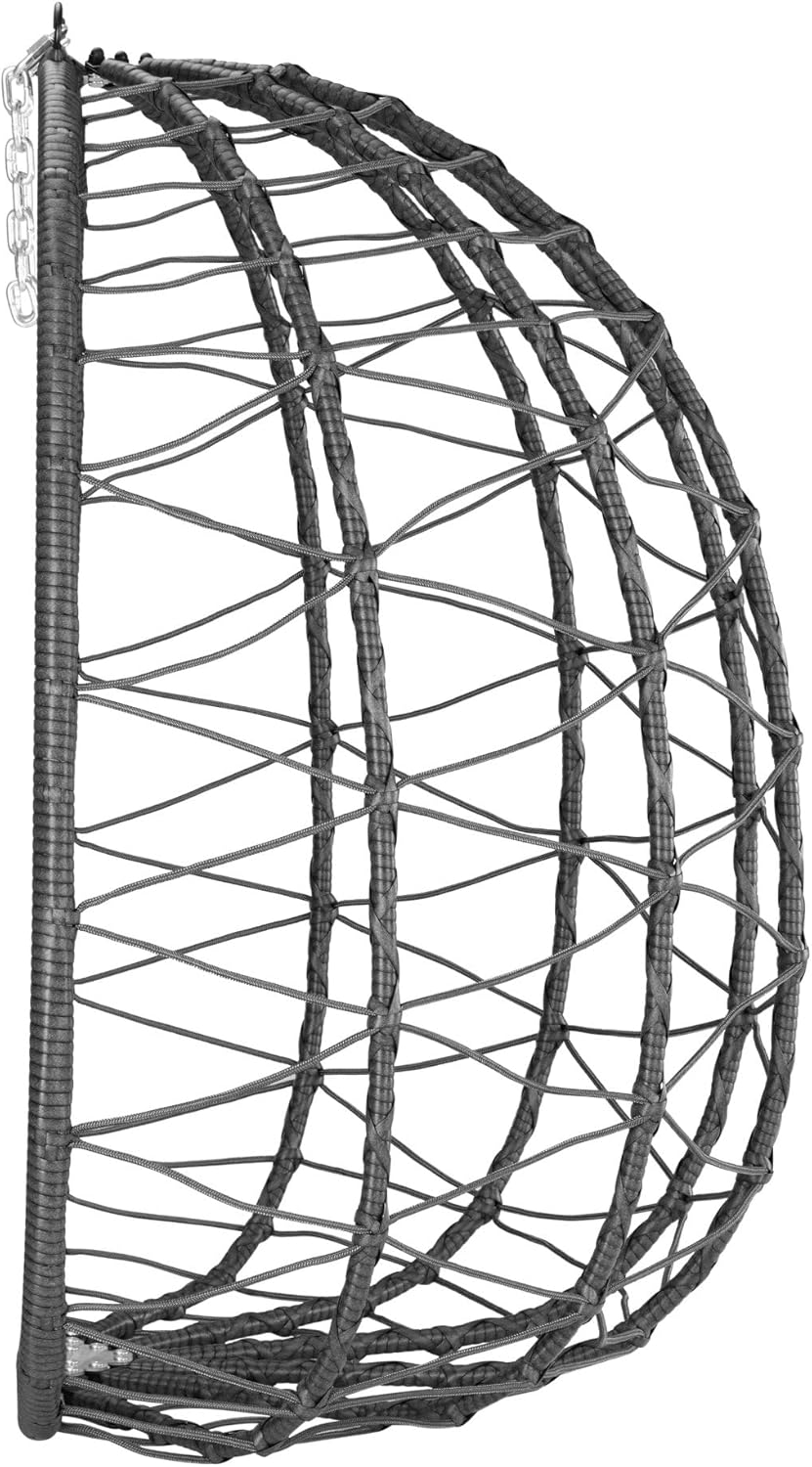 HinHocker Hängesessel mit Gestell | Anthrazit | Hängeschaukel für Indoor und Outdoor | Inkl. Kissen