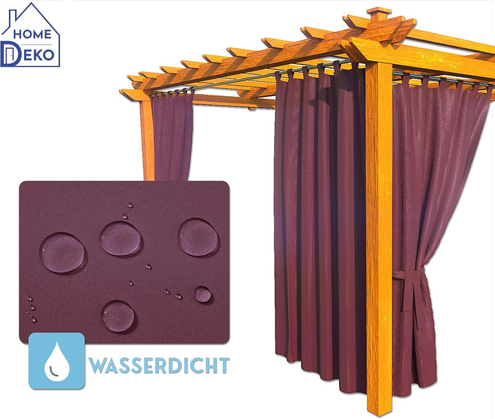 HOME DEKO Terrassenvorhang, Wasserdichter Gartenvorhang für Terrasse, Balkon, Pergola & Pavillon, Sc