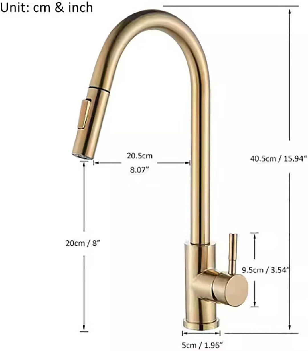 Küchenarmatur mit hohem Auslauf Wasserhahn für die Küche mit Ausziehbare Brause Hochdruck Mischbatte