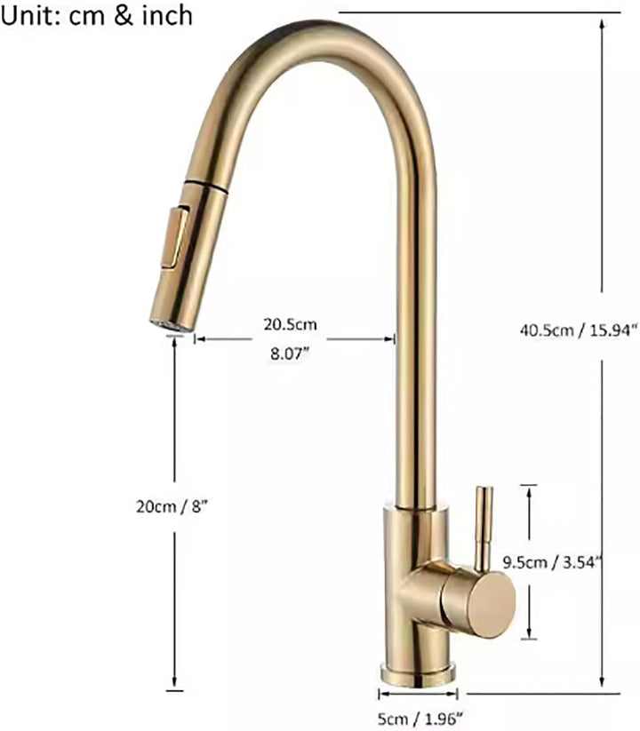 Küchenarmatur mit hohem Auslauf Wasserhahn für die Küche mit Ausziehbare Brause Hochdruck Mischbatte