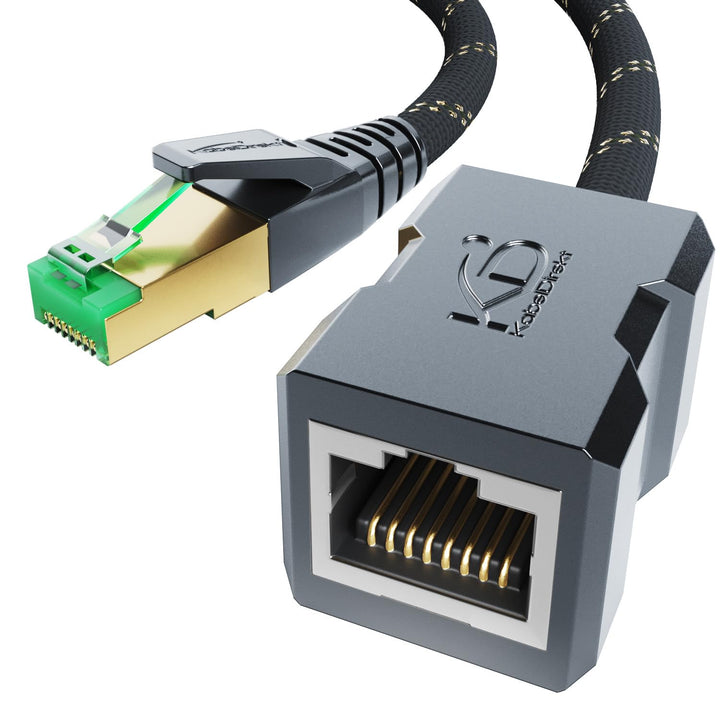 KabelDirekt – LAN Kabel Verlängerung & Ethernet Verlängerung mit bruchfester Nylon-Ummantelung – 10m