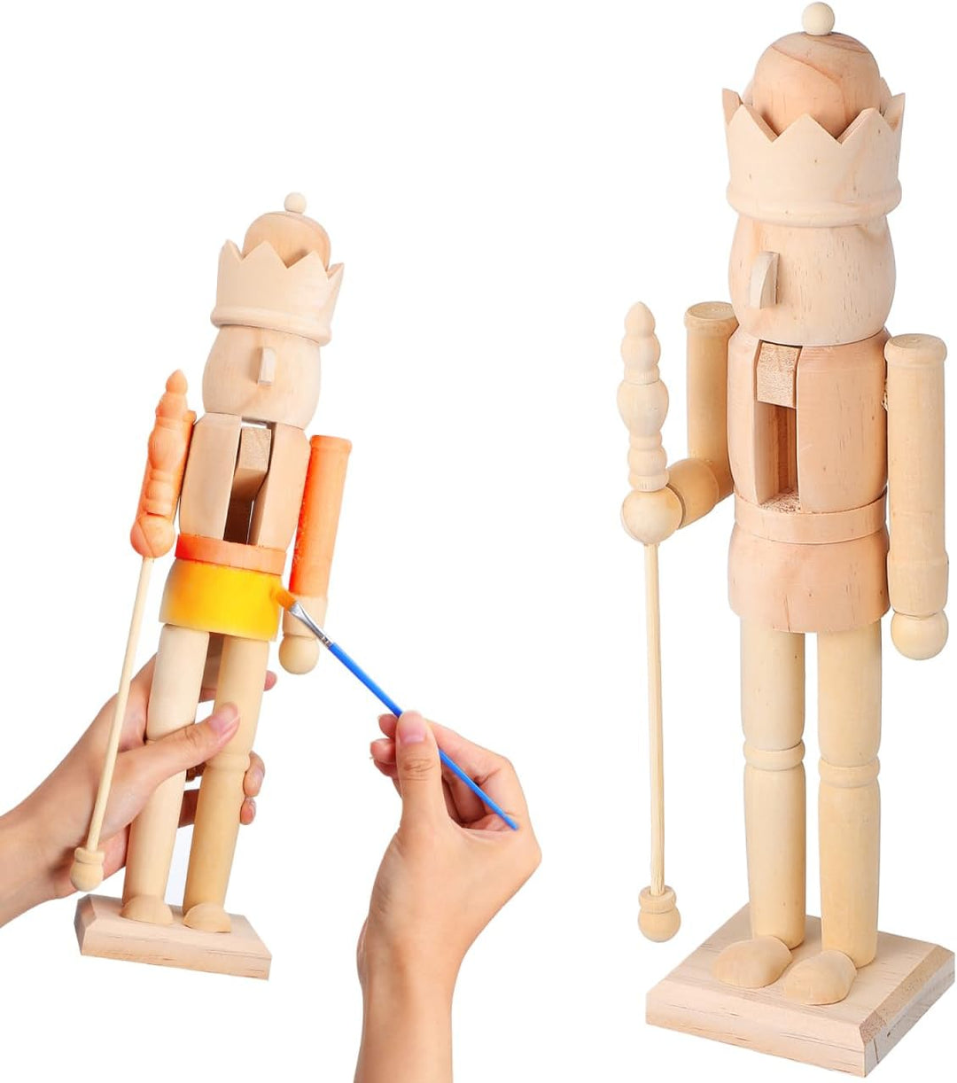 Puppenkönig-Soldat-Nussknacker aus Holz, unbemalt, DIY-Bausatz38 cm Rohling aus Walnussholz für Weih