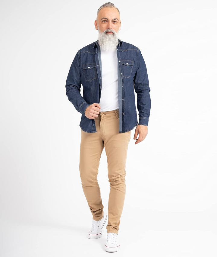 Indumentum Chino Hose Basic Slim Fit IS-305 31W / 30L Dunkelbeige, 31W / 30L Dunkelbeige