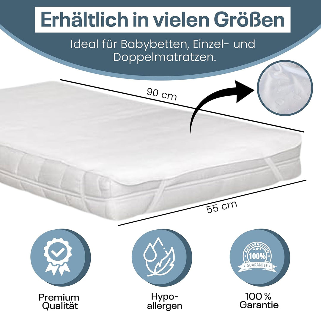 Best For Kids Matratzenauflage Matratzenschoner für Beistellbett und Wiege 55x90 cm (Doppelpack Molt