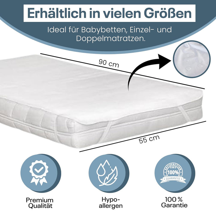 Best For Kids Matratzenauflage Matratzenschoner für Beistellbett und Wiege 55x90 cm (Doppelpack Molt