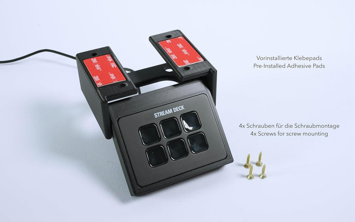 Tischhalterung passend für Elgato Stream Deck – versenkbar & clean, Klebe- oder Schraubmontage, komp