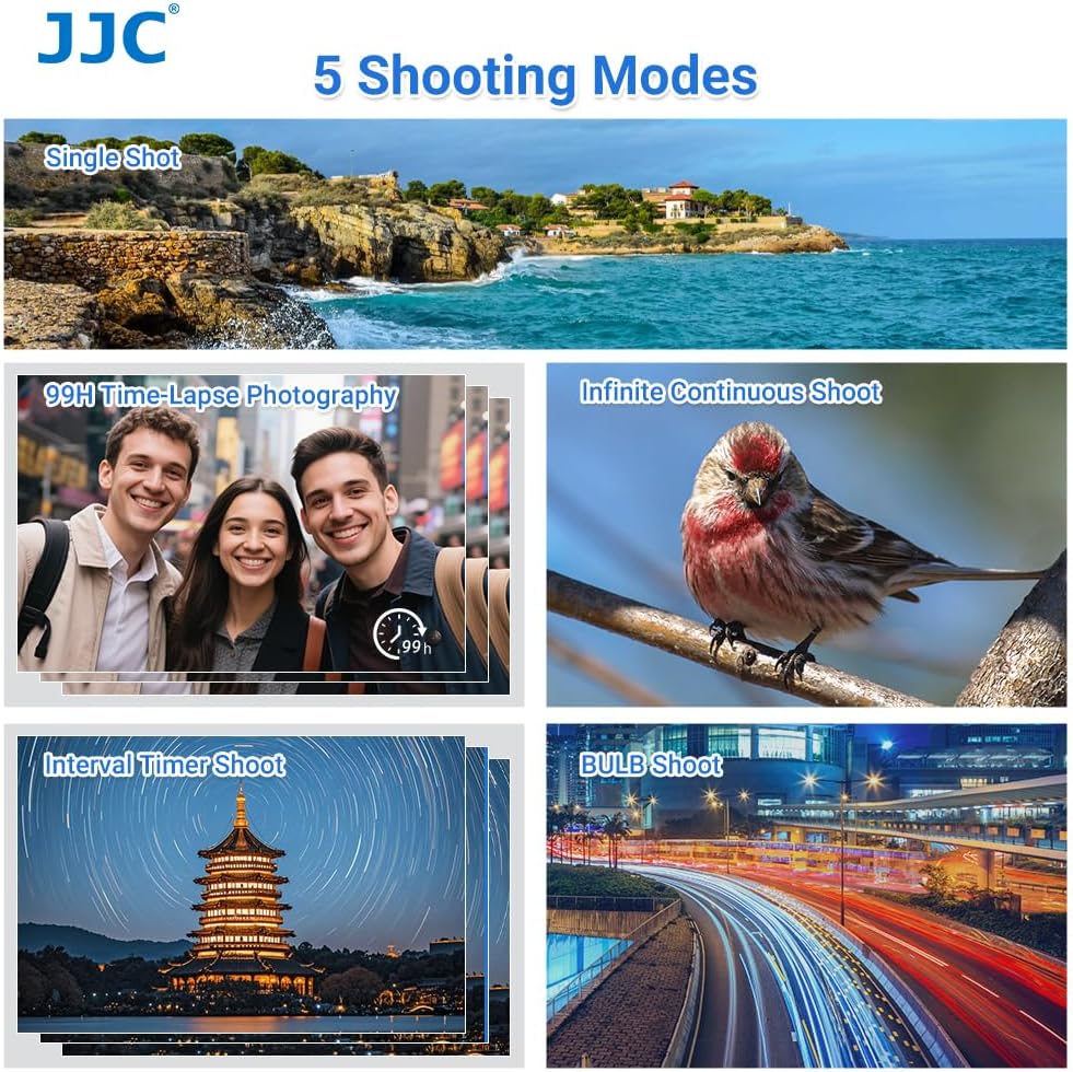 JJC Timer Fernbedienung mit Stativ Halter Klemme für Sony Alpha ZV-1 A6600 A6500 A6300 A7IV A7III A7