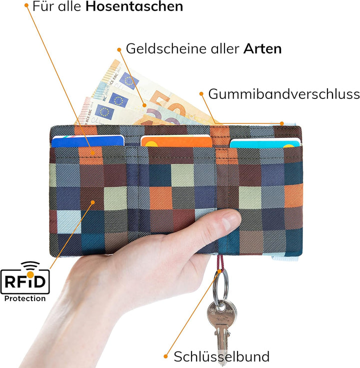 GUGGIARI® Slim Wallet mit RFID Schutz für Kreditkarten-, Bargeld- und Schlüsselhalter - Kartenetui H