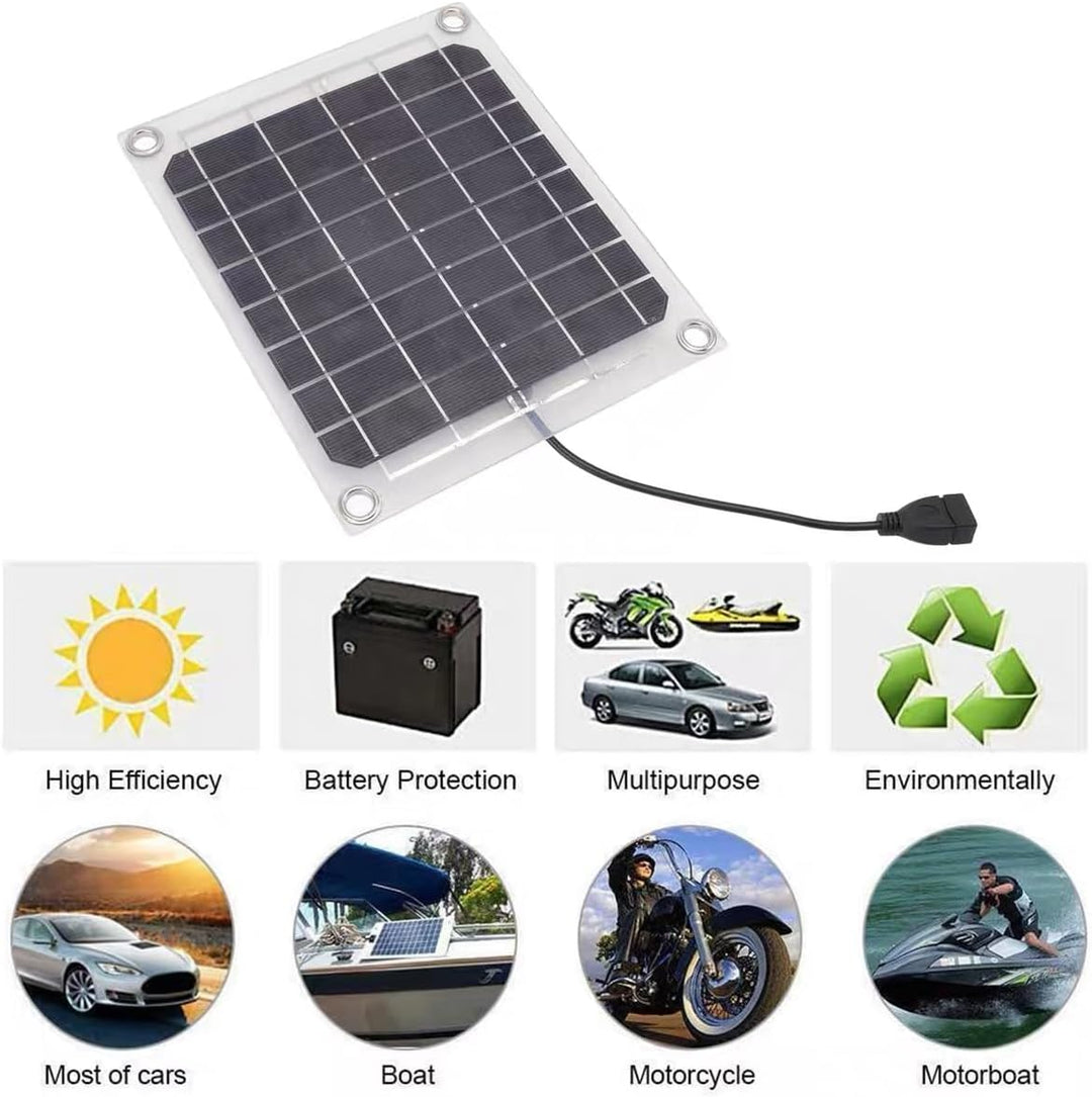 5V 20W Monokristallines Solarpanel, Wasserdichtes Tragbares Solarpanel, USB-Solarpanel-Lademodul für