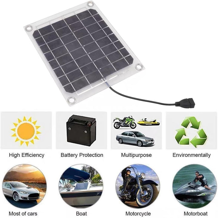 5V 20W Monokristallines Solarpanel, Wasserdichtes Tragbares Solarpanel, USB-Solarpanel-Lademodul für