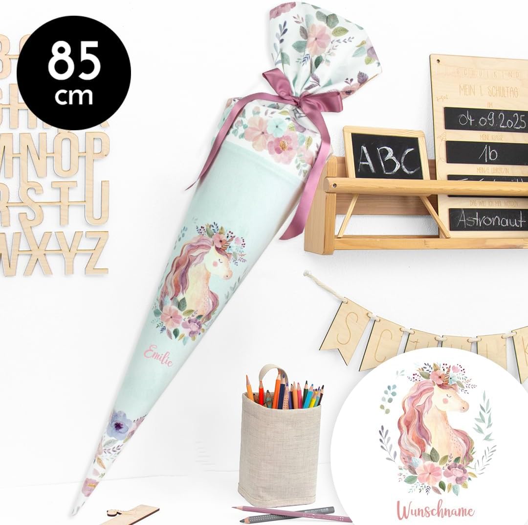 Schultüte aus Stoff Kuschel Velvet individualisierbar mit Wunschname personalisierbar 70 cm 85 cm -