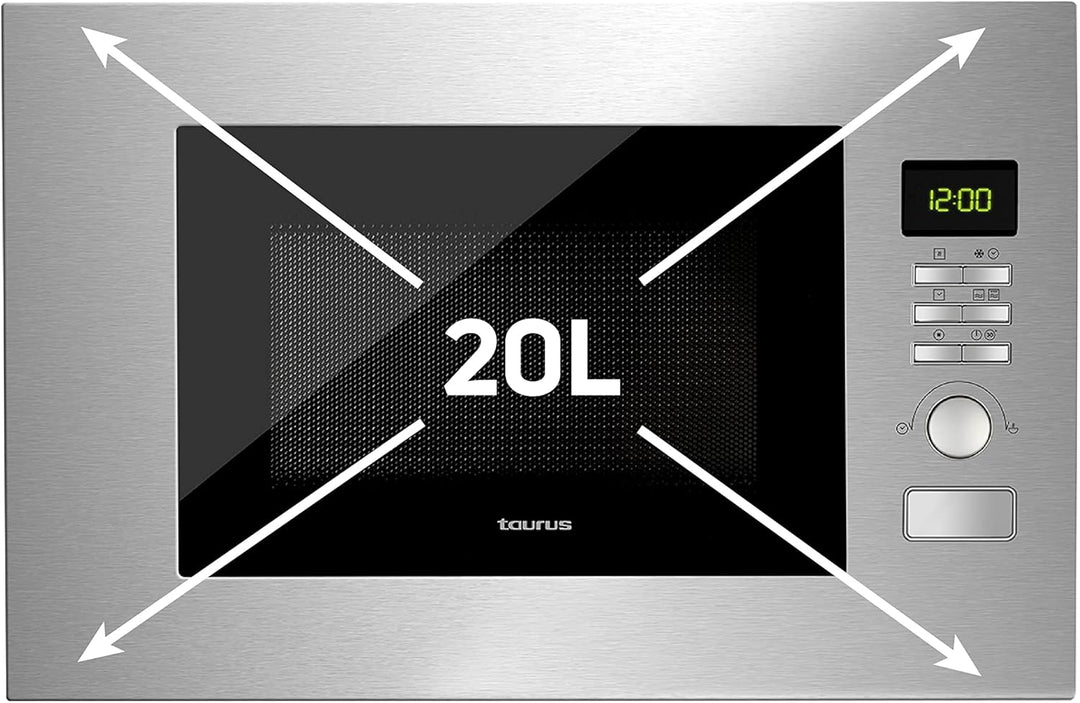 TAURUS Fastwave 20 l Mikrowelle 20 l 700 W 6 Leistungsstufen ohne Grill, Auftaufunktion, Selbstreini