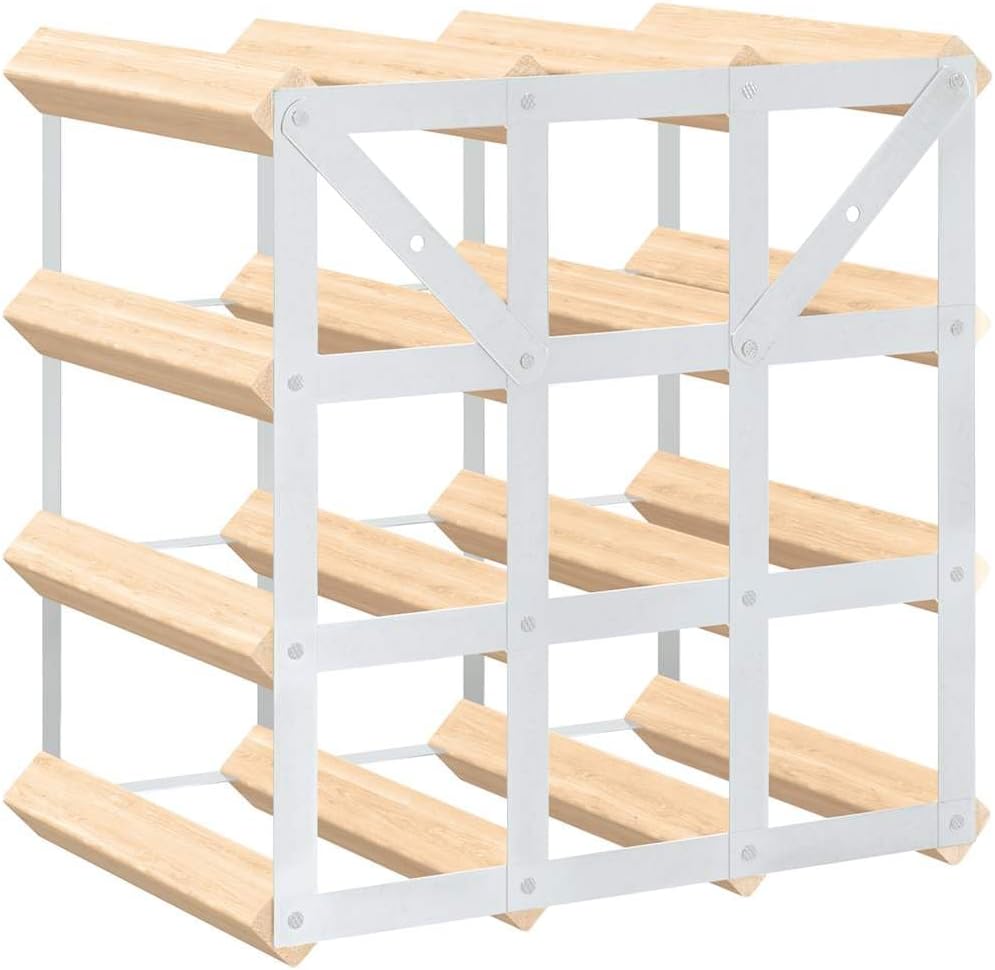 vidaXL Kiefernholz Massiv Weinregal für 12 Flaschen Modern Flaschenregal Flaschenständer Weinschrank