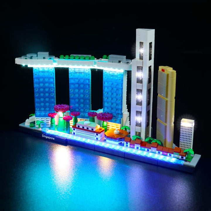 BrickBling LED-Beleuchtung für Lego 21057 Singapore Skyline Collectible Building Kit(Kein Lego-Model