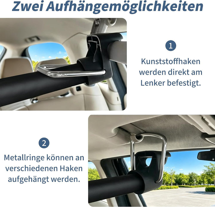 aleawol Auto-Kleiderbügel, Kleiderstange Auto Teleskop 76-160cm, Schwarz
