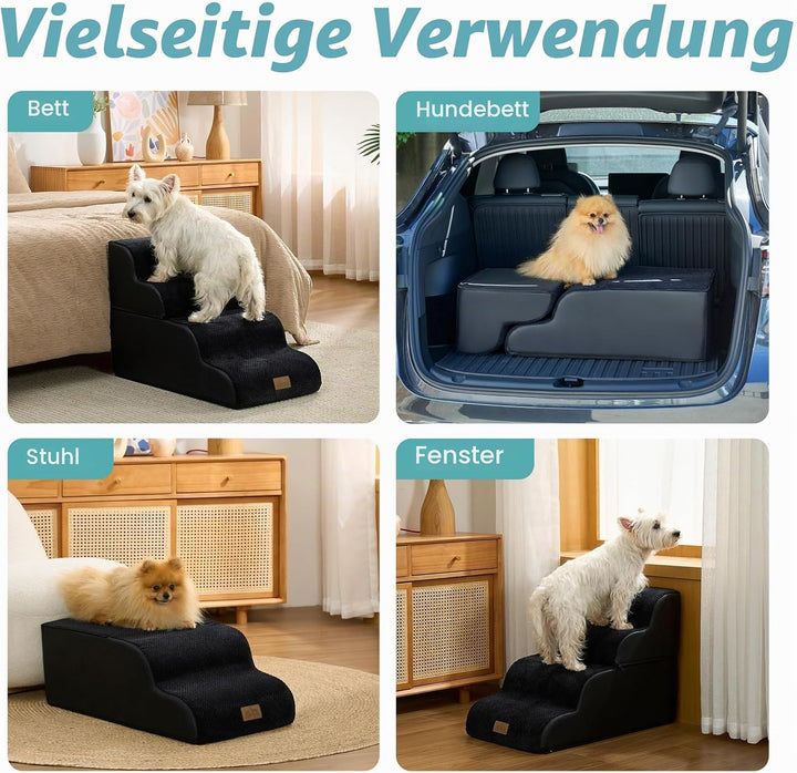 Breiter Hundetreppe für Kleine Hunde 50 cm, Hunderampe für Sofa, Hundetreppe Bett,Katzentreppe für A