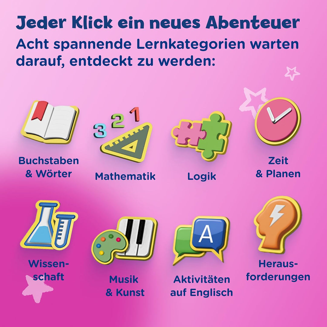Vtech Explorer Laptop Pro Pink I Lernlaptop mit 164 Spielen I Bilingual Deutsch Englisch I 8 Lernkat
