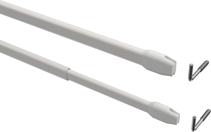 Interdeco Vitragestangen/Scheibenstangen Weiss (4 Stück), ausziehbar 100-180 cm, 100-180 cm