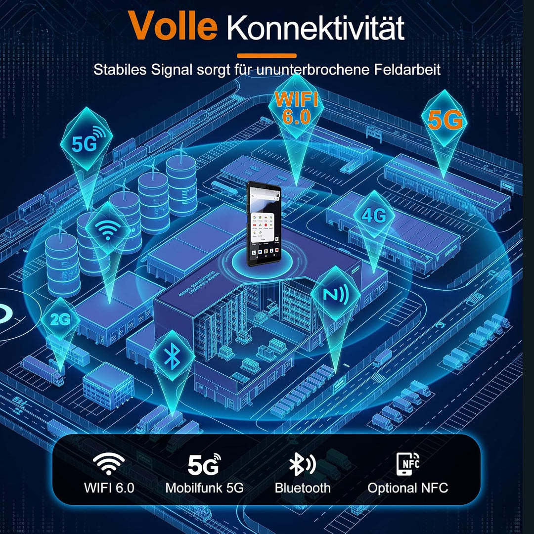 FARSET F35 Android-Barcode-Scanner mit lizenziertem Zebra-Engine, tragbarer PDA-Mobile-Computer, 6GB