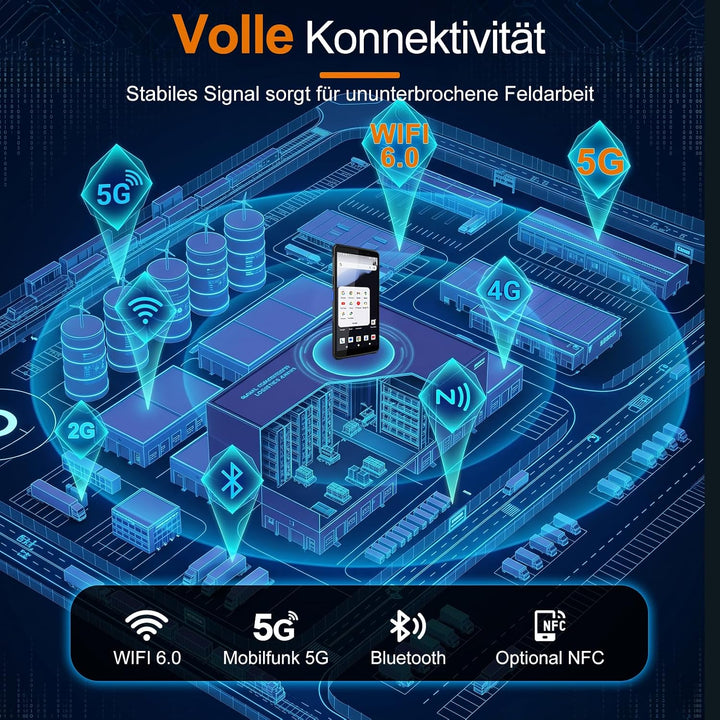 FARSET F35 Android-Barcode-Scanner mit lizenziertem Zebra-Engine, tragbarer PDA-Mobile-Computer, 6GB