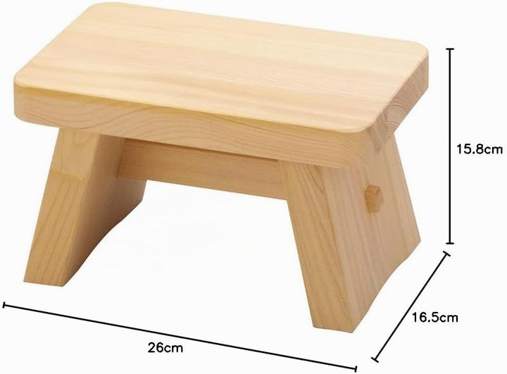 Japaner Badhocker im Onesen -Stil, Natural Hinoki Wood, H16cm, hergestellt in Japan 12401