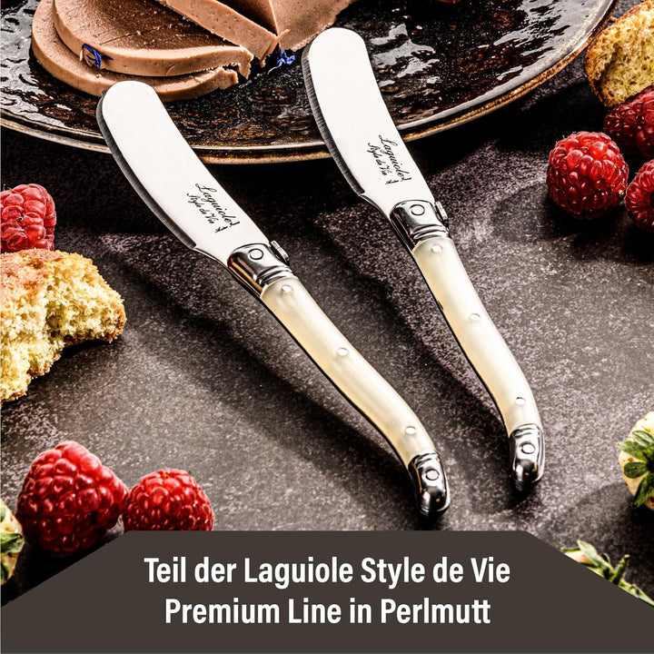 Laguiole Style de Vie Buttermesser Premium Line, 4-teilig, Perle