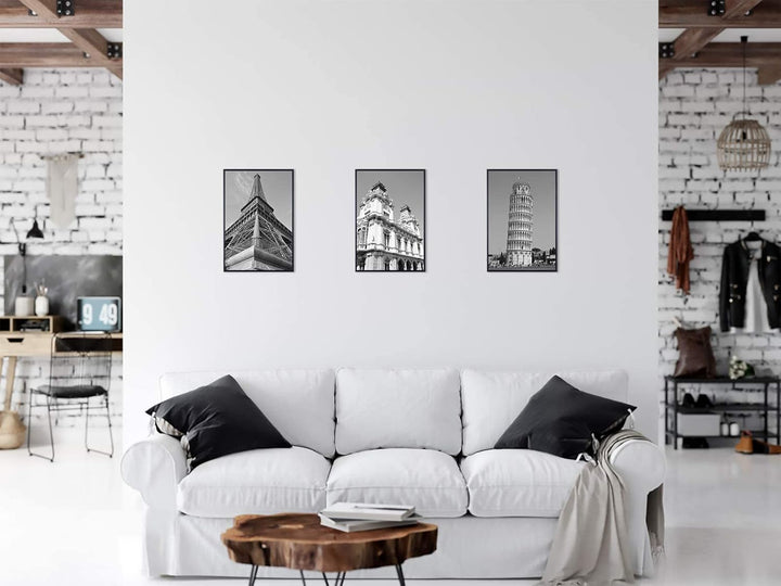 ATOBART A3-Zertifikat-Bilderrahmen, 3er-Pack schwarzer Aluminium-Fotorahmen mit Plexiglas für Wandmo