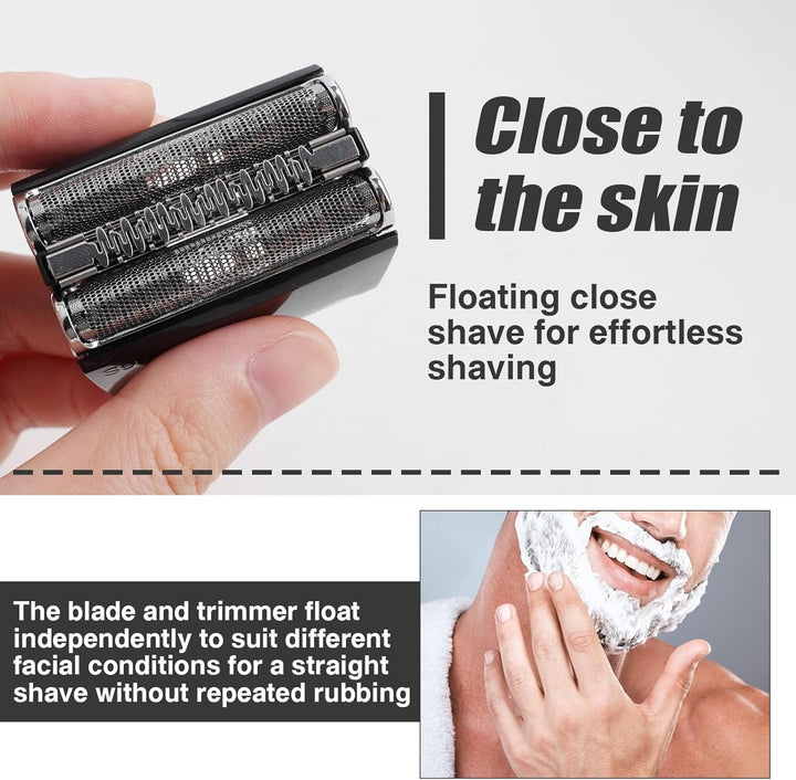 2 Stück Ersatz-Scherkopf Kompatibel mit Series 5, 52B Rasierköpfe Ersatzklingen Klingen Rasierkopf f