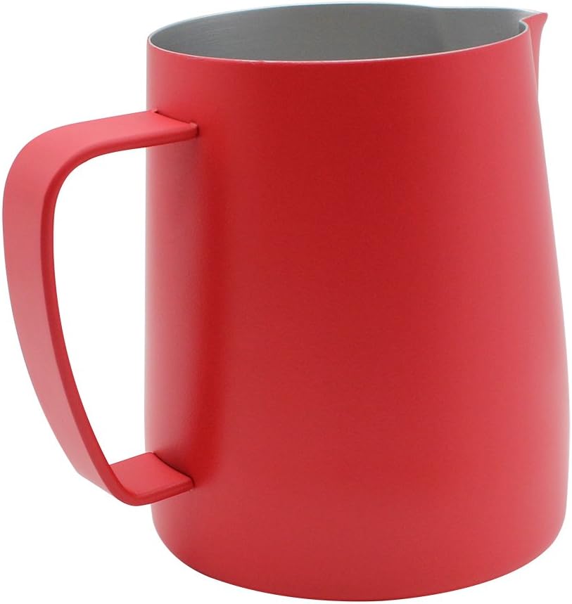 Edelstahl Pitcher Krug Milch Schaumbecher Geeignet Für Kaffee Latte Und Schäumende Milch 350ml Rot 3