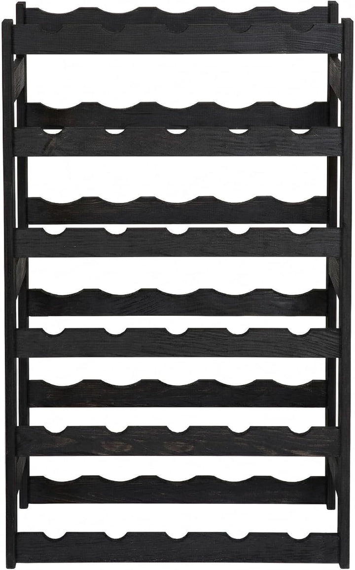 Weinregal Holz 30 Flaschen Schwarz 53x86x25 cm Wine Rack Regal Flaschenregal Weinflaschenregal Geträ