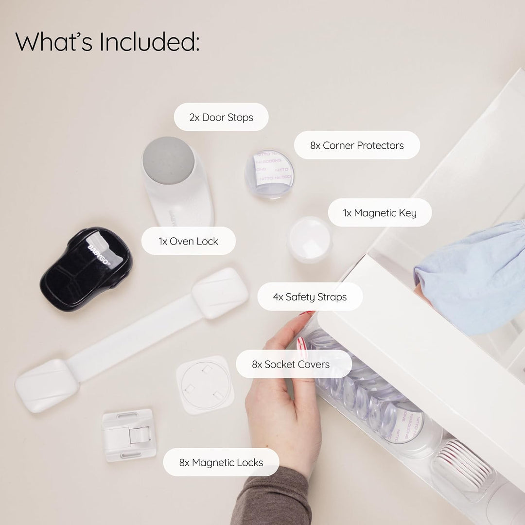 BABYGO® Premium Qualität Babysicheres Set für Zuhause und Küche | Babysicherheit Magnetisches Schran