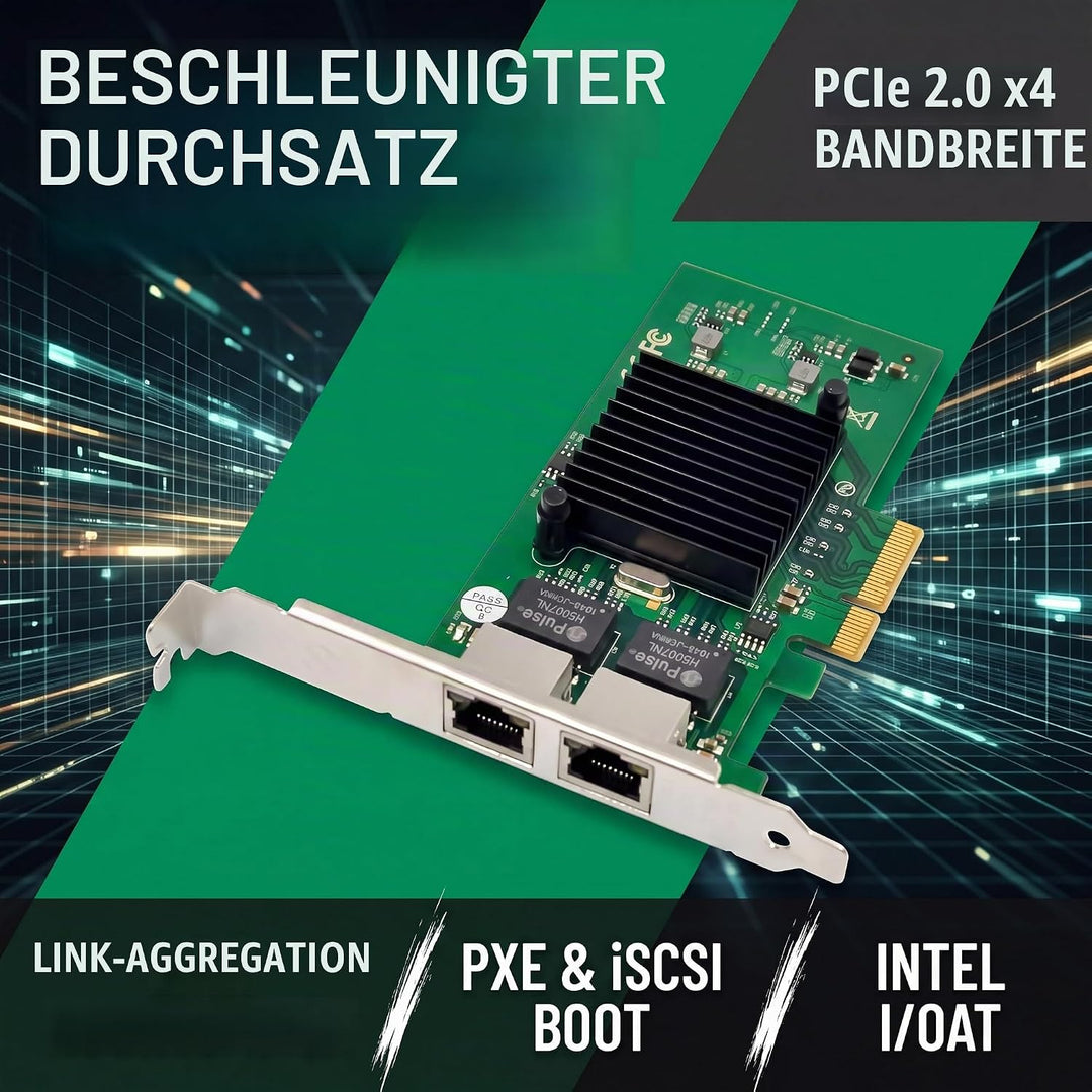 Dual-Port PCIe X4 Gigabit Netzwerkkarte 1000M PCI Express Ethernet Adapter mit Intel 82576 Zwei Port