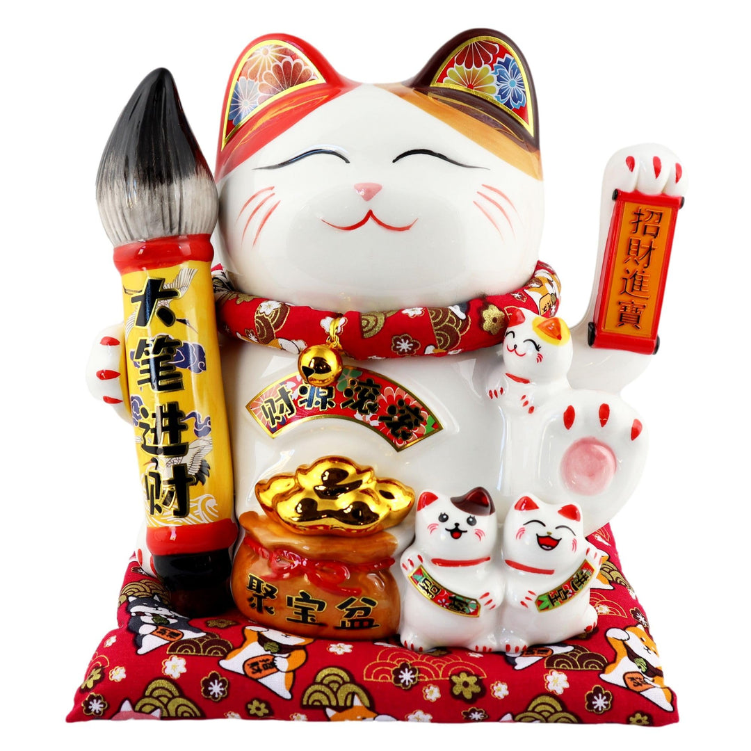 Freak Scene Glückskatze - Maneki-Neko - Winkekatze aus Porzellan 21,5 cm weiss - Maneki Neko 03 21,5