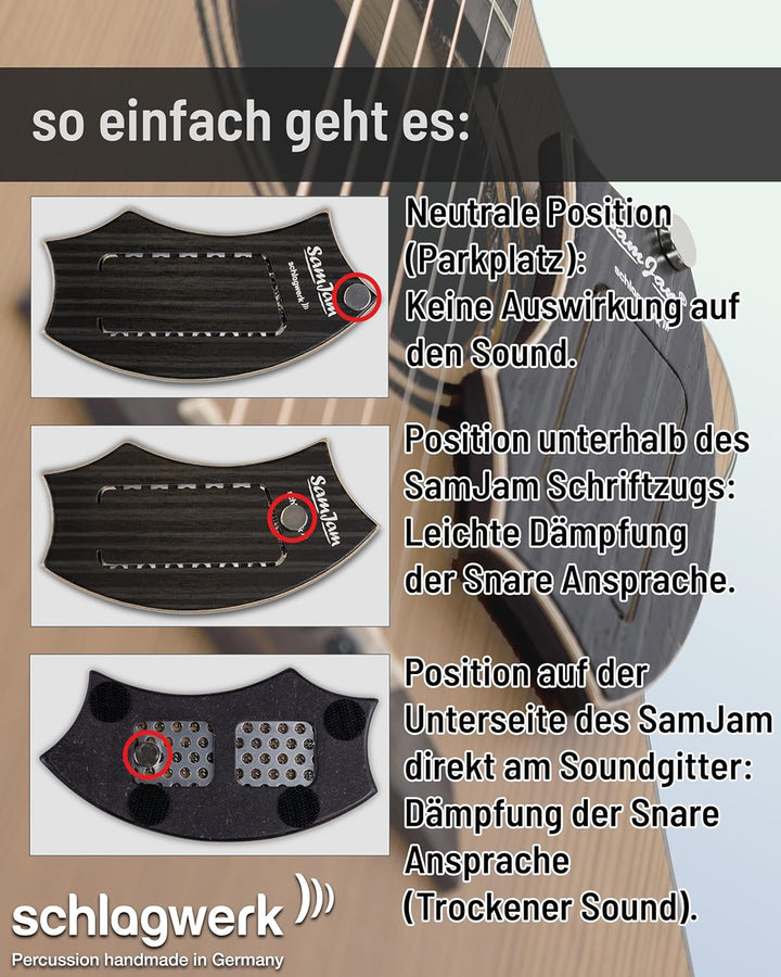 Schlagwerk, SamJam Snare für Gitarre Steinkohlenstreifen, Steinkohlenstreifen