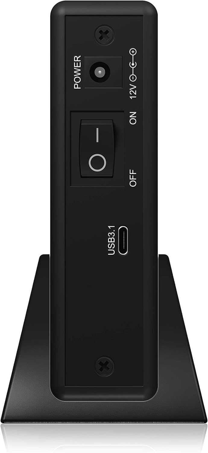 ICY BOX Externes 3,5 Zoll Gehäuse für Festplatten, USB-C 3.1 Anschluss (Gen 2, 10 Gbit/s), Standfuss