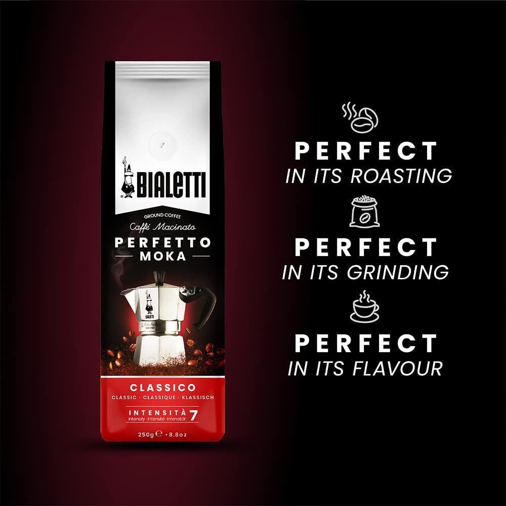Bialetti Espressokocher plus 250 g Perfekt Moka Bialetti, nicht induktionsfähig, 3 Tassen (130 ml),