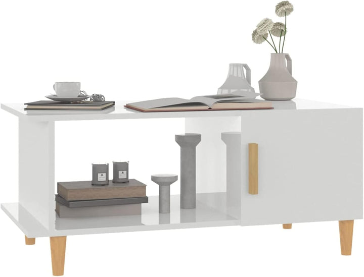 Tidyard Couchtisch Modernes Design Beistelltisch mit Fach und Ablage Wohnzimmertisch Kaffeetisch Sof