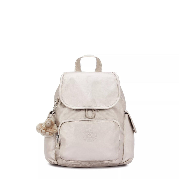 Kipling Damen City Pack Mini Rucksack, Silber (Metallic Glow), 27x29x14 Centimeters (B x H T) EU Ein
