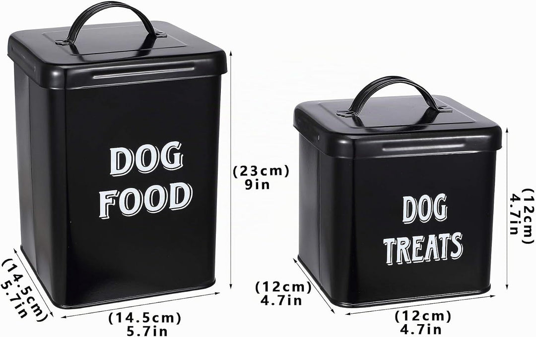 Pethiy Hundefutter und hundeleckerli behälter Set mit Schaufel –Beschichteter Kohlenstoffstahl – dic