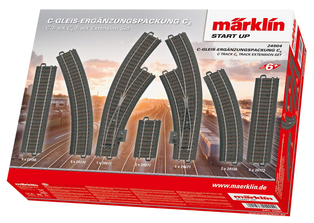 Märklin Start up 24904 - C-Gleis-Ergänzungspackung C4, Modeleisenbahn Spur H0, Nocolor