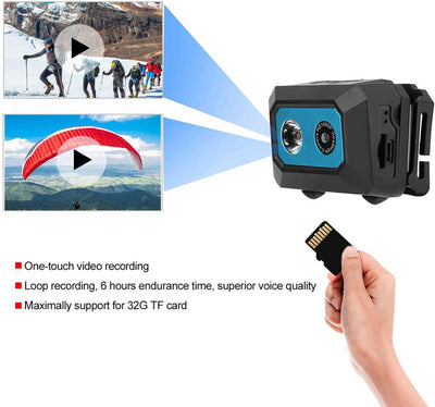 Super HD 1080P DV-Sportkamera, Am Kopf Montierter Action-Video-Camcorder mit DVR-Recorder-Kopfkamera