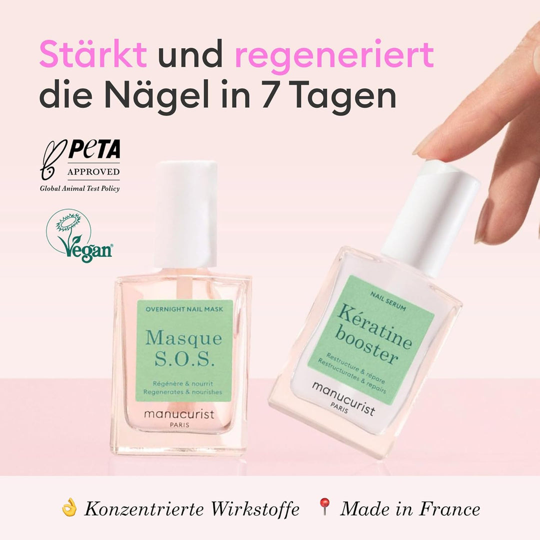 Manucurist Duo Day & Night – Routine für weiche oder geschädigte Nägel – Nagelset: 1 Nagelhärter und