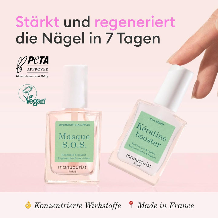 Manucurist Duo Day & Night – Routine für weiche oder geschädigte Nägel – Nagelset: 1 Nagelhärter und