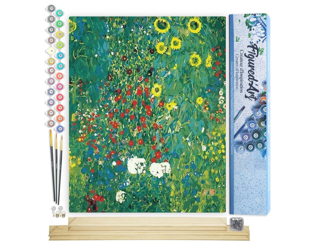 Figured'Art Malen Nach Zahlen Erwachsene Mit Rahmen Sonnenblumengarten - Paint by Numbers Basteln DI