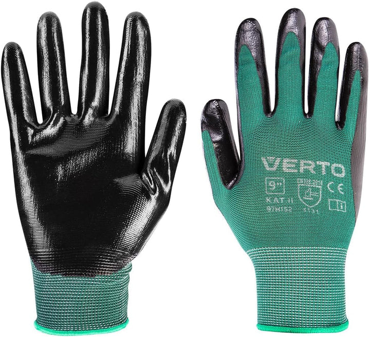 VERTO Gartengeräte-Set 4 TLG. mit Gartenhandschuhen| 2 x Pflanzkelle 34 und 35 cm + Kombihacke 34 cm