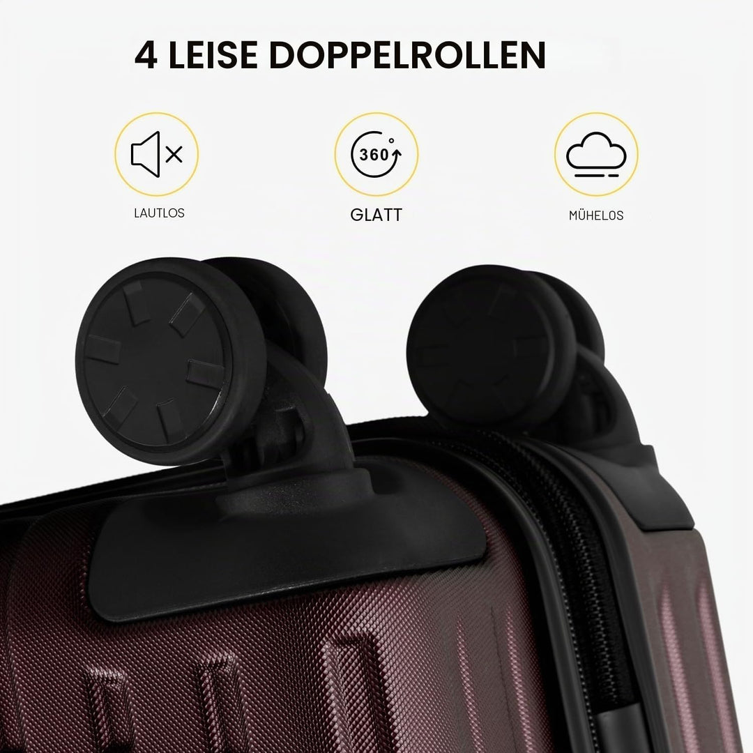LEVEL8 Koffer Trolleys Handgepäck Hartschalenkoffer Rollkoffer Reisekoffer, TSA Rot (Organizer-Set)3
