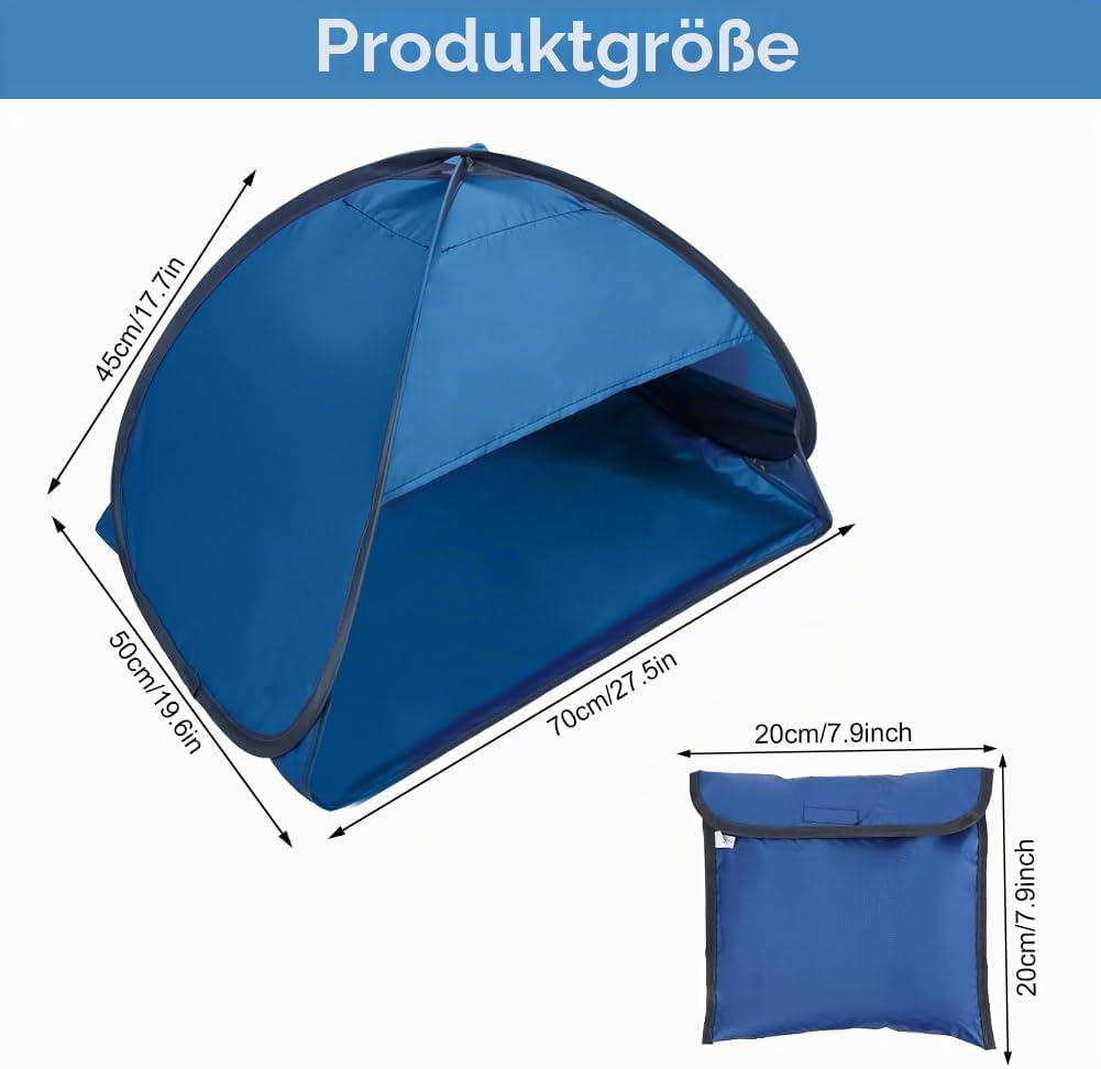 Mini Kopfzelt, Strandmuschel Pop Up, Kopfstütze Zelt mit Aufbewahrungstasche, Sonnenschutz Reise Kle