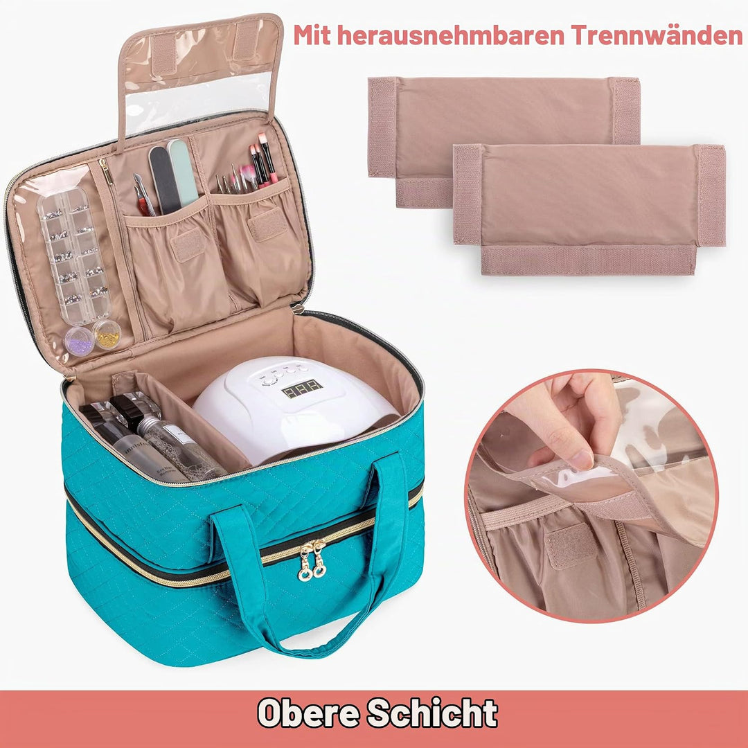 Yarwo Nagellack Tasche Organizer, Nagellack Aufbewahrung für 40 Flaschen Nagellack (bis zu 15 ML) un