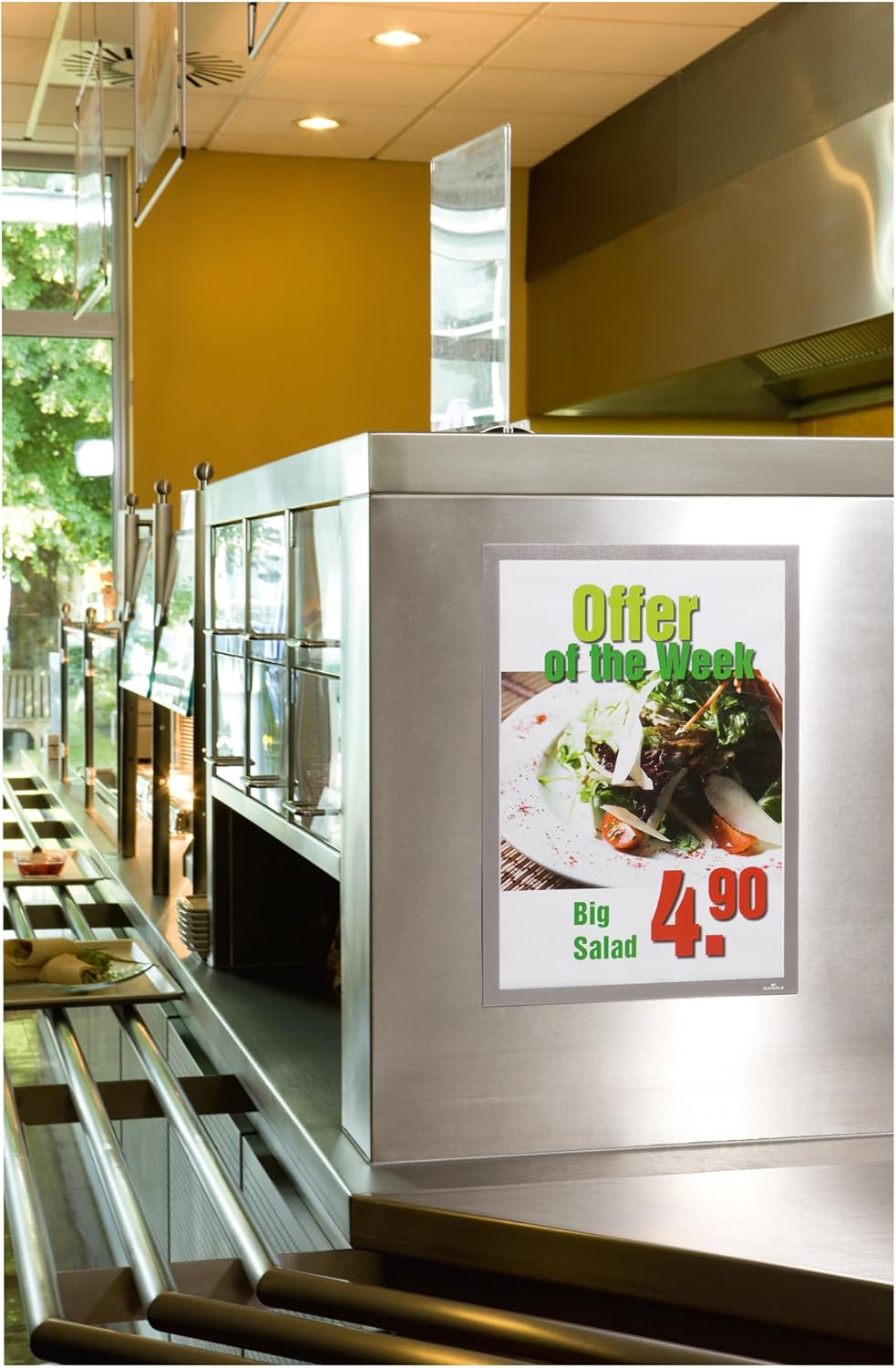 Durable Info-Rahmen Duraframe (A3, selbstklebend mit Magnetverschluss) 2 Stück, silber, 487323 DIN A